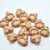 13x11mm Floret Pink Gold Inlay, 8 Beads Czech Glass