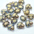 13x11mm Floret Light Purple Sapphire Gold Inlay, 8 Beads Czech Glass