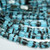 8x12 Chicklet Blue Black Tortoise - 12 beads Czech Glass