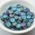 8mm Smooth Rondelle Matte Aqua Vitrail, 50 Beads Czech Glass