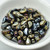 8x5mm Drop, Side Taper 2-Hole Jet Brown Iris, 30 Beads Czech Glass