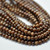 100 Beads - 4mm Round Brown Tiger Eye - Czech Glass Rounds