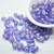 12x8mm Tulip Sapphire Purple Gold Splash, Czech Glass, 12 Beads