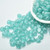 Baroque Cabochon 7mm 2-Hole Lt Teal Silver White, 20 Beads Czech Glass