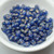 4x6mm Rice Sapphire Blue Gold Star Inlay, Pressed Czech Glass 50 Beads