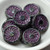 18mm Turbine Coin Jet Picasso Pink Inlay, 2 Beads Czech Glass