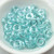 15 Beads - 10mm Ring, Light Aqua Full Argentic, Czech Glass