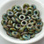 15 Beads - 10mm Ring, Opaque Blue Turquoise Travertin, Czech Glass