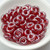 15 Beads - 10mm Ring, Ruby Red Shimmer, Czech Glass