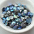 30 Beads - Rose Petal 8x7mm - Crystal Graphite Rainbow - Czech Glass