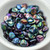 30 Beads - Rose Petal 8x7mm - Crystal Magic Blue - Czech Glass