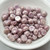 20 Beads - Cabochon 6mm 2-Hole Chalk Terracotta Purple, Czech Glass
