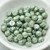 20 Beads - Cabochon 6mm 2-Hole Chalk Teal Luster, Czech Glass
