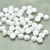 20 Beads - Cabochon 6mm 2-Hole Chalk White Shimmer, Czech Glass