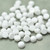 20 Beads - Cabochon 6mm 2-Hole Chalk White, Czech Glass