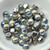 20 Beads - Cabochon 6mm 2-Hole Crystal Graphite Rainbow, Czech Glass