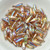 3x11mm Dagger Brown Rainbow, 25 Beads, Czech Glass