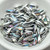 3x11mm Dagger Silver Rainbow, 25 Beads, Czech Glass