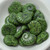 17x13 Ammonite Shell Jet Picasso Green Stony Wash, 6 Beads Czech Glass