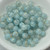 Melon Round 6mm Blue Opal Gold Wash, 25 Beads Czech Glass