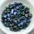 Ginko 7.5mm x 7.5mm 2-hole Jet Green Iris, 35 Beads
