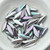 5x16mm Dagger Crystal Glittery Silver, 25 Beads Czech Glass