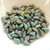 30 Beads - 5x8mm Amos® par Puca® Two Hole Drop Shape Opaque Green Turquoise Bronze