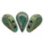 30 Beads - 5x8mm Amos® par Puca® Two Hole Drop Shape Opaque Green Turquoise Bronze
