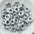 15 Beads - 10mm Ring, Matte Aluminum Silver, Czech Glass