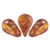 30 Beads - 5x8mm Amos® par Puca® Two Hole Drop Shape Crystal Copper Spotted