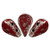 5x8mm Amos® par Puca® Two Hole Drop Shape (30 Beads) Opaque Coral Red New Picasso - Czech Glass