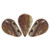 5x8mm Amos® par Puca® Two Hole Drop Shape (30 Beads) Opaque Choco New Picasso - Czech Glass