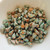 30 Beads - 5x8mm Amos® par Puca® Two Hole Drop Shape Opaque Green Turquoise Tweedy