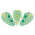 5x8mm Amos® par Puca® Two Hole Drop Shape (30 Beads) Opaque Green Turquoise Splash - Czech Glass