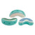 25 Beads - Arcos® par Puca® Paris Opaque Green Turquoise AB - Czech Glass