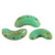 25 Beads - Arcos® par Puca® Paris Opaque Green Turquoise Travertin - Czech Glass