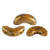 25 Beads - Arcos® par Puca® Paris Opaque Beige Gold Spotted - Czech Glass