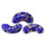 25 Beads - Arcos® par Puca® Paris - Opaque Sapphire Splash - Czech Glass
