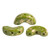 25 Beads - Arcos® par Puca® Paris Opaque Green Splash - Czech Glass