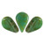 5x8mm Amos® par Puca® Two Hole Drop Shape (30 Beads) Opaque Green Turquoise Dark Travertin - Czech Glass