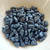 30 Beads - 5x8mm Amos® par Puca® Two Hole Drop Shape Metallic Matte Blue Spotted