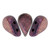 30 Beads - 5x8mm Amos® par Puca® Two Hole Drop Shape Metallic Matte Violet Spotted