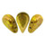 30 Beads - 5x8mm Amos® par Puca® Two Hole Drop Shape Opaque Jonquil Bronze