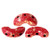 25 Beads - Arcos® par Puca® Paris - Opaque Coral Red Splash - Czech Glass