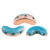 25 Beads - Arcos® par Puca® Paris Opaque Blue Turquoise Capri Gold - Czech Glass