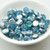20 Beads - Baroque Cabochon 7mm 2-Hole Backlit Aquasol, Czech Glass