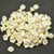 25 Beads - 7x5mm Bell Flower Cup Chalk Champagne Luster Czech Glass