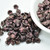 25 Beads - 7x5mm Bell Flower Polychrome Dark Violet - Czech Glass