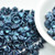 25 Beads - 7x5mm Bell Flower Polychrome Blueberry - Czech Glass