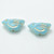 11x22 mm Bird - 2 Beads - Sky Blue Gold Wash - Czech Glass